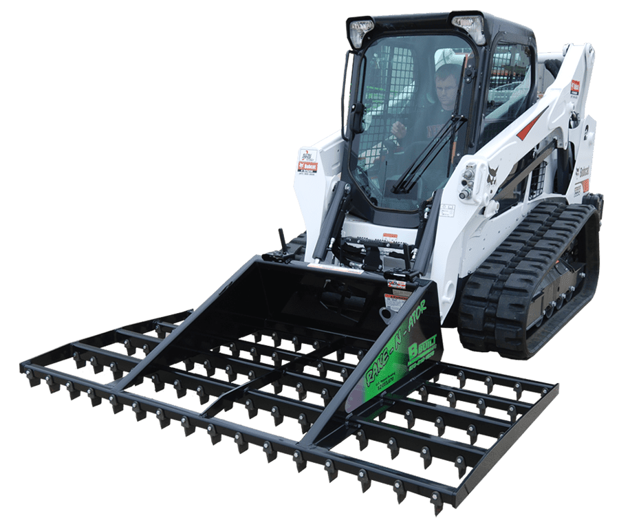 Skid Steer Loader with Landscape Rake